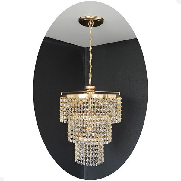 lustre cristal pendente anel dourado moderno sala quarto promoção