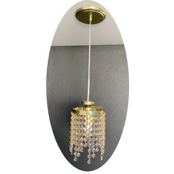 Lustre cristal pendente anel dourado moderno sala quarto promoção