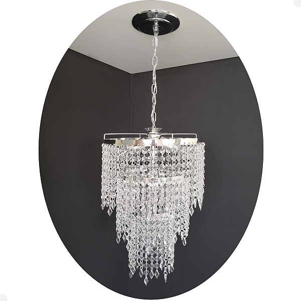 Lustre pendente cristal acrílico alto brilho AC01