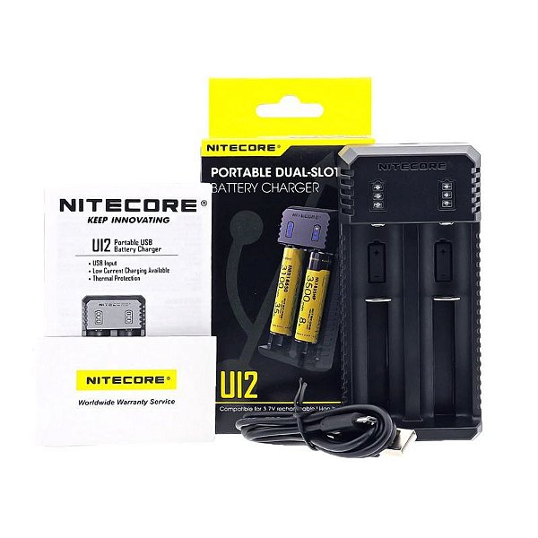 Carregador de Bateria - UI2 Portable Dual Slot Baterry Charger - Nitecore