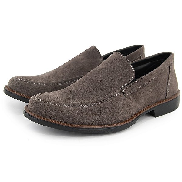 Sapato Casual Masculino Camurça Oxford 1702 Cinza Rato