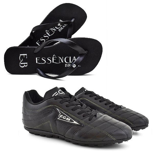 Kit Boleiro Chuteira EGM + Chinelo Masculino EB