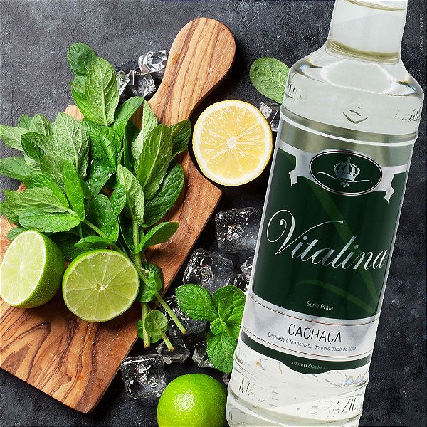 Cachaça Vitalina Prata Garrafa UAI 670ml