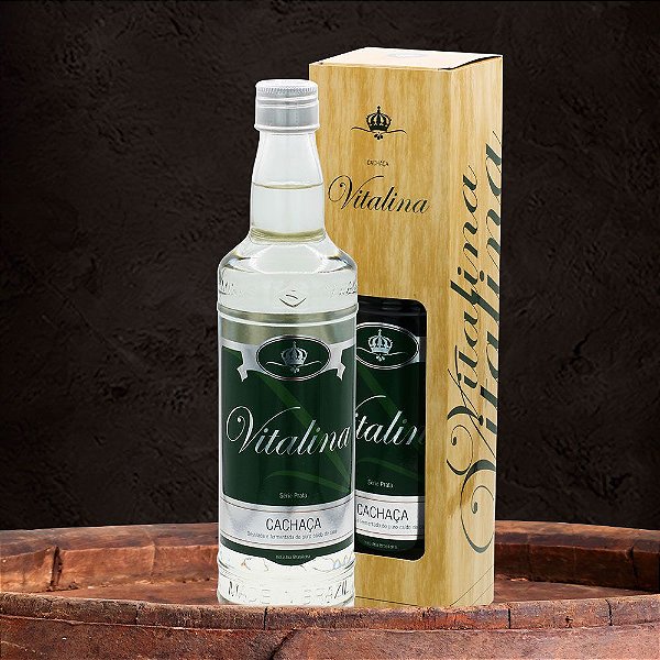 Cachaça Vitalina Prata Garrafa UAI CX Presente 670ml