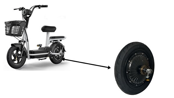 Motor Para Bicicleta Elétrica 350w 48v Com  Aro Pneu E Câmara