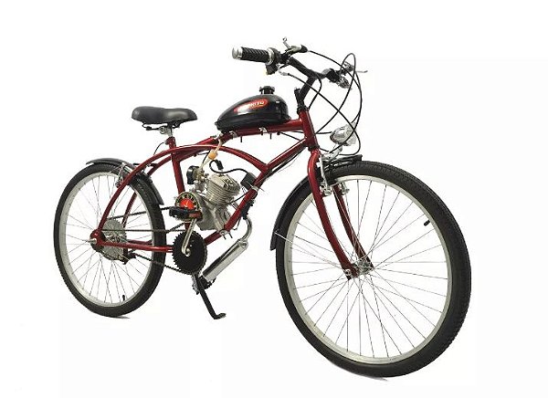 Bicicleta Motorizada Caiçara Sport 80cc Kit Motor Moskito - Vermelha