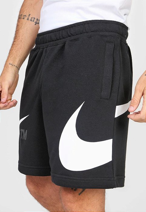 Shorts Nike Moletom Big Swoosh TM Preto - Mstock Store