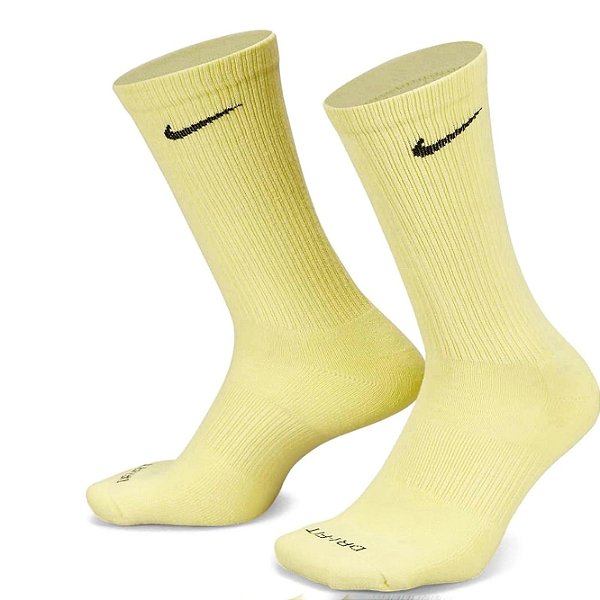 Meia Nike Cano Alto Everyday Cushioned Amarela