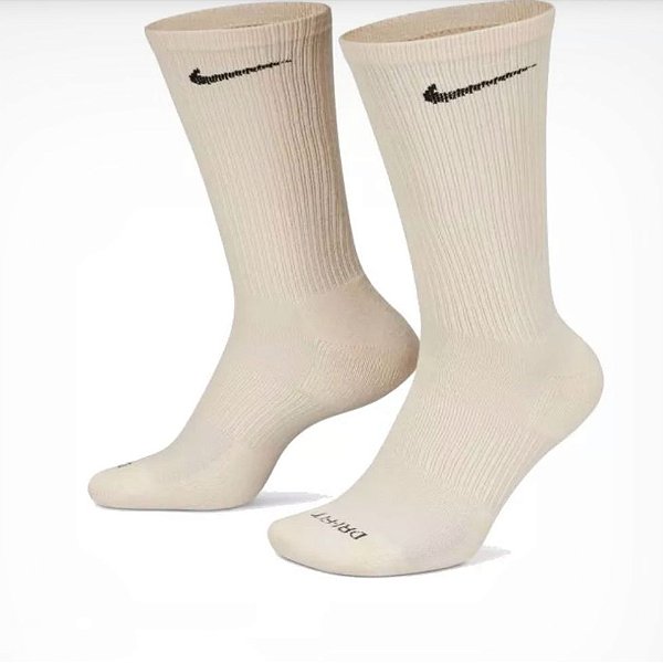 Meia Nike Cano Alto Everyday Cushioned Bege