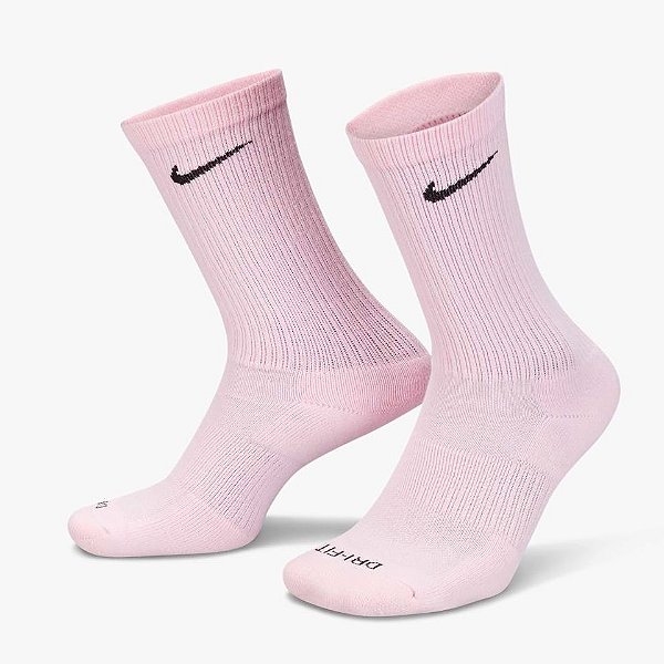 Meia Nike Cano Alto Everyday Cushioned Rosa