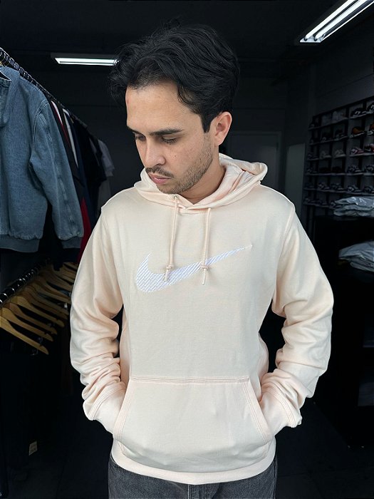 Moletom Nike Sportswear Swoosh Graphic Bordado Salmão