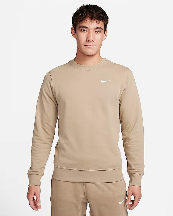 Moletom Nike Sportswear Swoosh Solo Careca Bege
