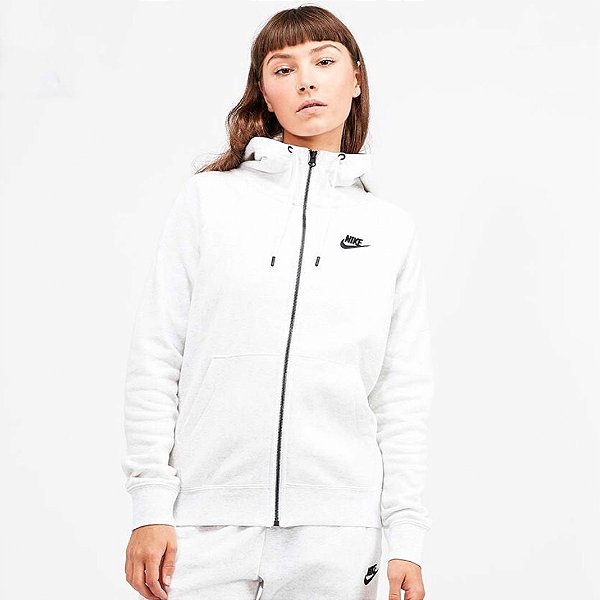 Moletom Nike Club Sportswear Off White Feminino