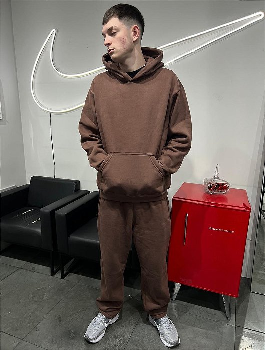 Conjunto Moletom Basic Marrom