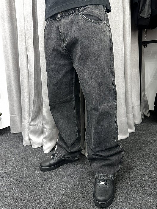 Calça Jeans Baggy Black Stoned