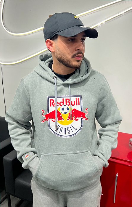 Moletom Red Bull Canguru Cinza