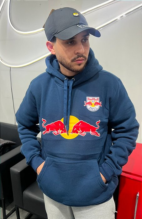 Moletom Red Bull Canguru Old Azul
