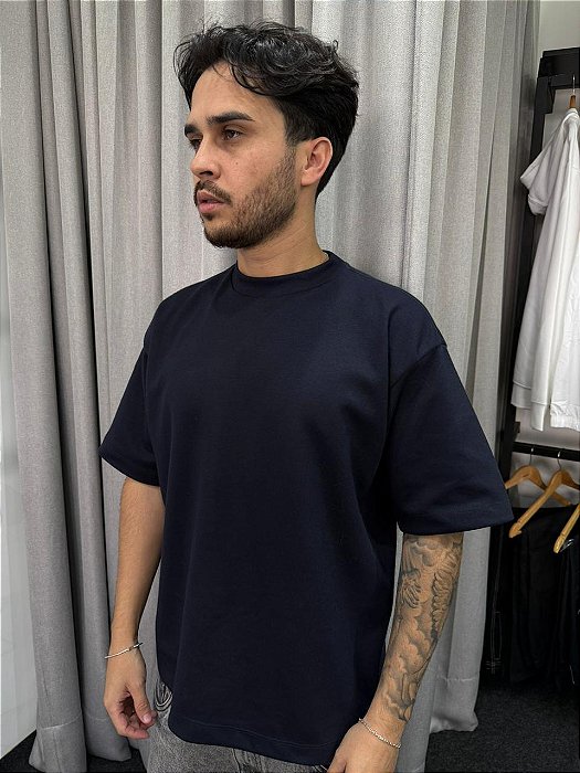 Camiseta M Basic Boxy Fit Azul