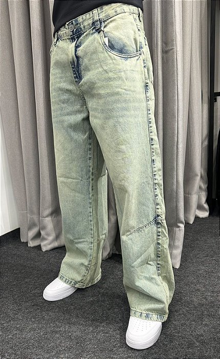 Calça Jeans Baggy Green Blue