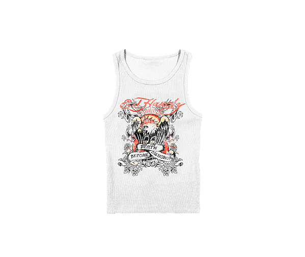 Regata Canelada Ed Hardy x Matuê Death Before Dishonor Branca