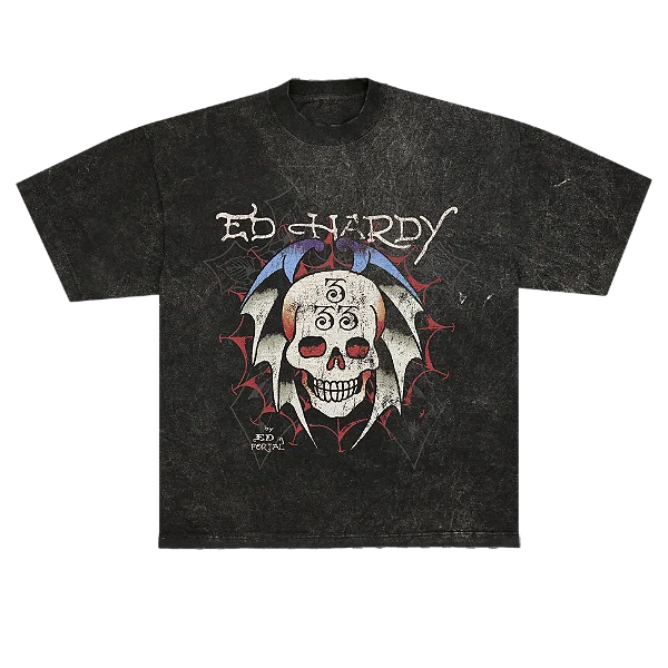 Camiseta Ed Hardy x Matuê Bat Skull Estonada