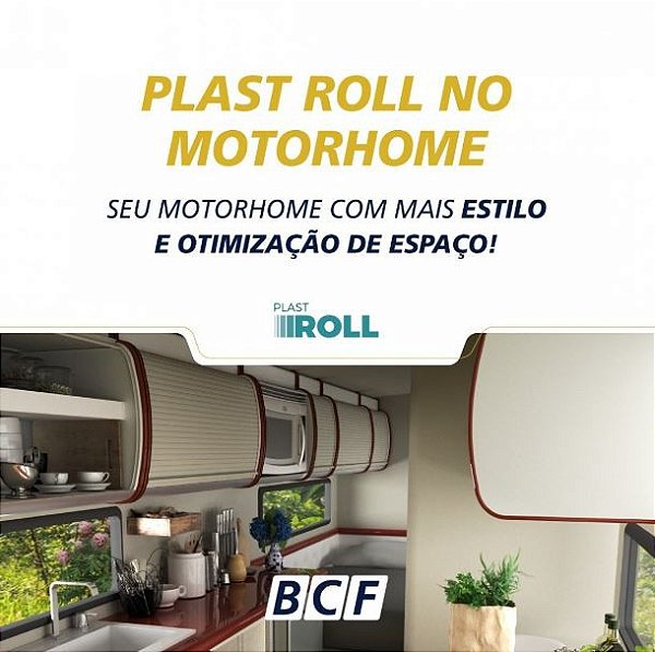 Porta Deslizante PVC para Motorhome - vão  larg 0,65 x até 2,00 mt alt - Modelo Plast Roll BCF original - Cor Branco ou Cinza