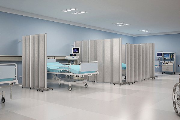 Biombo Sanfonado Fixo Largura 1,78 x 1,85 Altura 01 Haste cor Puntinato Exportação