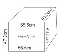 Porta deslizante 555 mm largura x 470 mm altura cor Preto