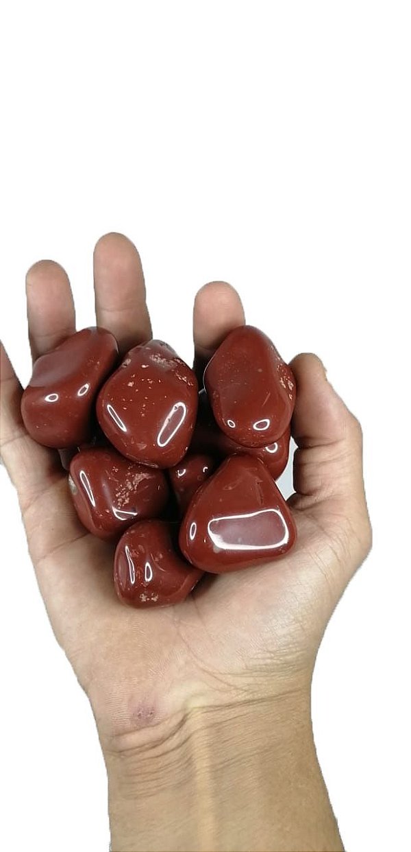 1Kg De Pedra Rolada De Jaspe Vermelho Natural A Grande Chakras