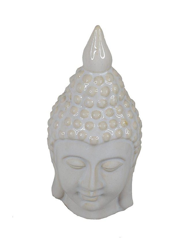Enfeite Em Cerâmica Buda Branco - Decoração