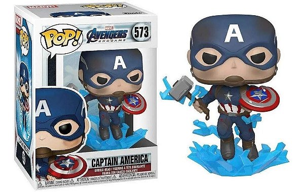 Boneco Funko Pop Avengers Endgame Capitão America Mjolnir 573
