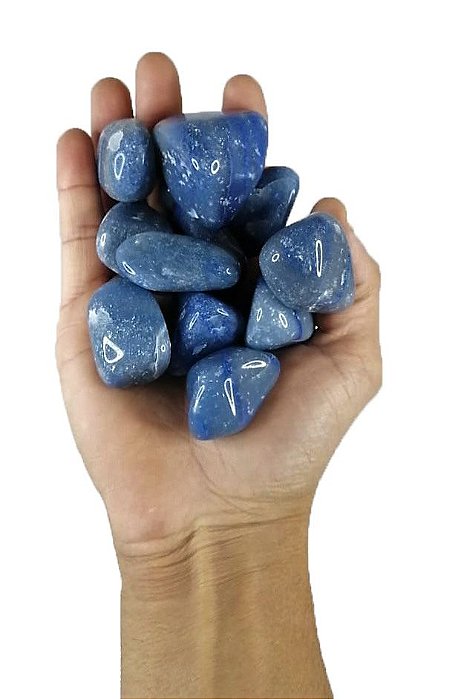 500g De Pedra Rolada De Quartzo Azul Natural Grande Chakras