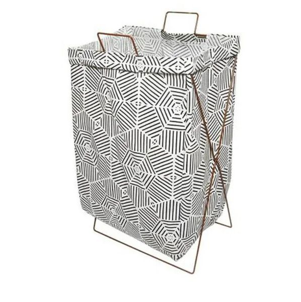 Cesto Roupas Organizador Dobrável Suporte Teia 54x36cm