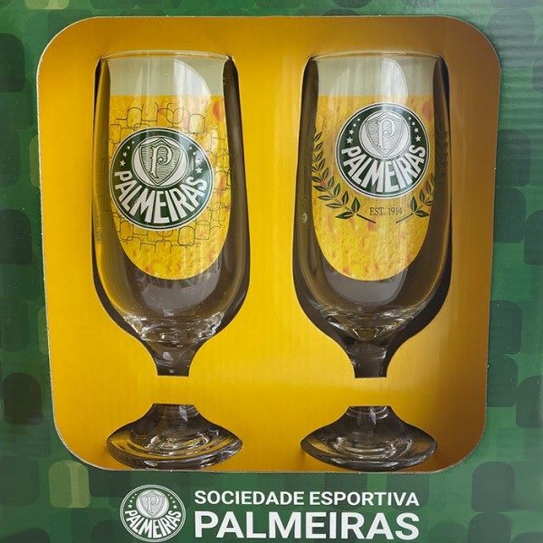 Conjunto Com 2 Taças De Cerveja Chopp Do Palmeiras Porco