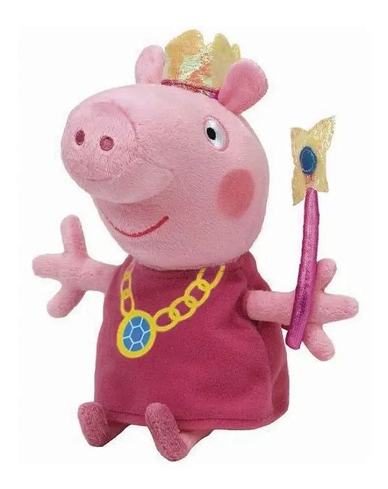 Boneca De Pelúcias Peppa Pig Princesa Com Coroa Antialérgico
