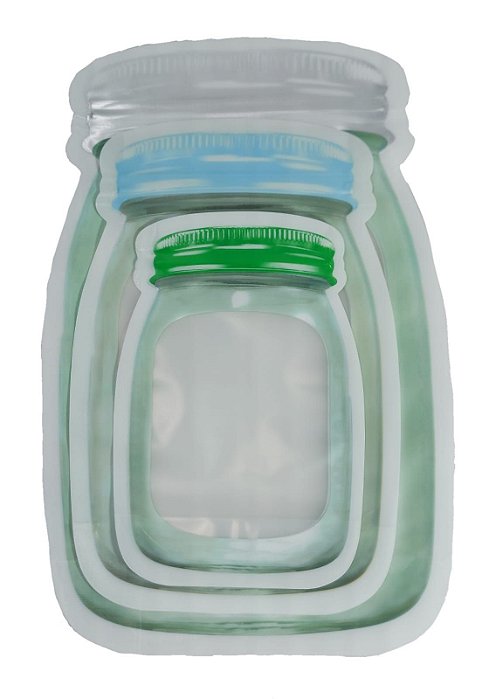 Kit 3 Sacos Herméticos Zip Lock Embalagem Reutilizável Verde