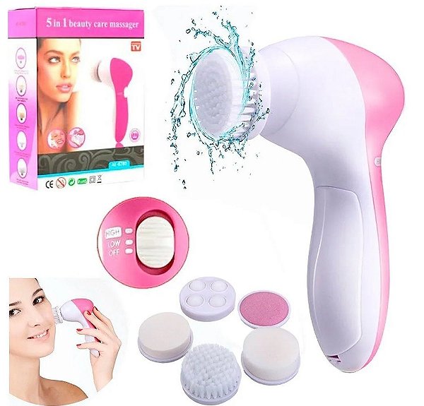 Aparelho Massageador P/ Limpeza Escova Facial 5 Em 1