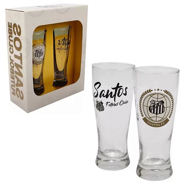 Conjunto 2 Copos Tulipas P/ Chopp Cerveja Santos Licenciado