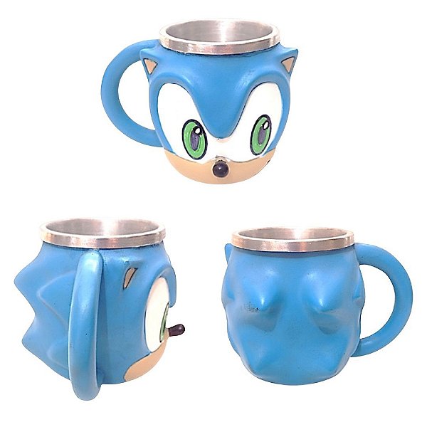 Caneca Divertida E Decorativa 3d Sonic Em Resina - Copo