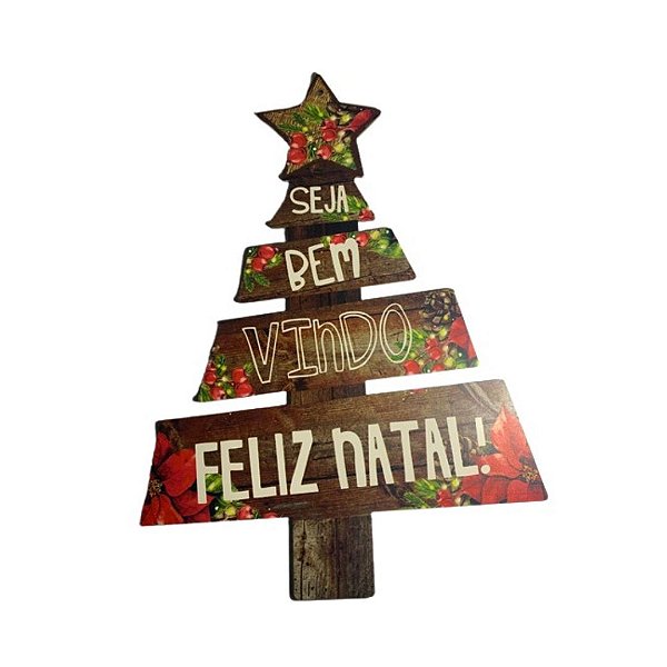 Quadro Árvore De Natal Seja Bem Vindo Decoração Natalina