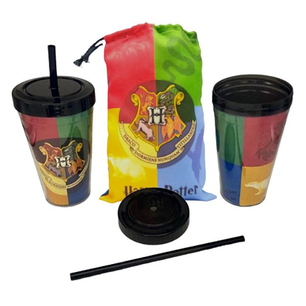 Copo Térmico Harry Potter Casas Funny Filme Colorido 480ml