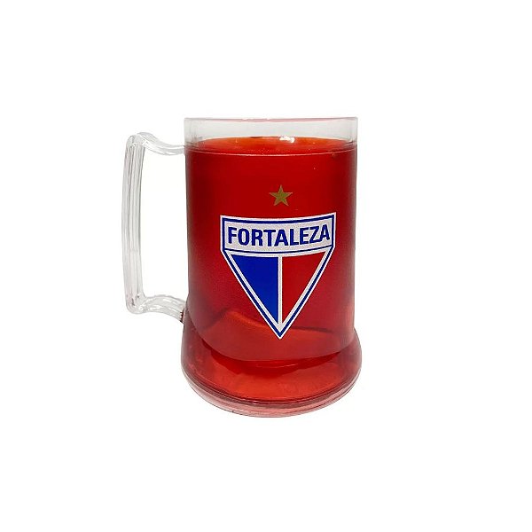 Caneca De Gel Vermelho Escudo Fortaleza Tricolor 300ml