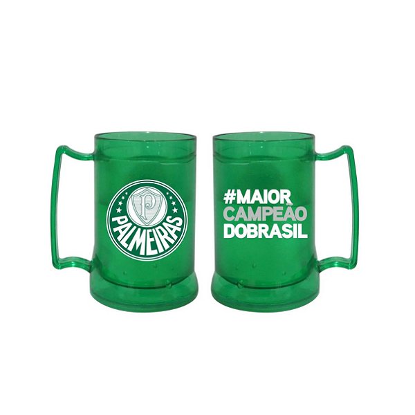 Caneca De Gel Verde Palmeiras Maior Campeão Do Brasil 400ml