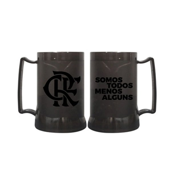 Caneca De Gel Preta Crf Flamengo Congelável Mengão 400ml