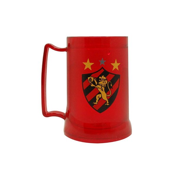 Caneca De Gel Vermelha Sport Club Recife Leão Da Ilha 400ml