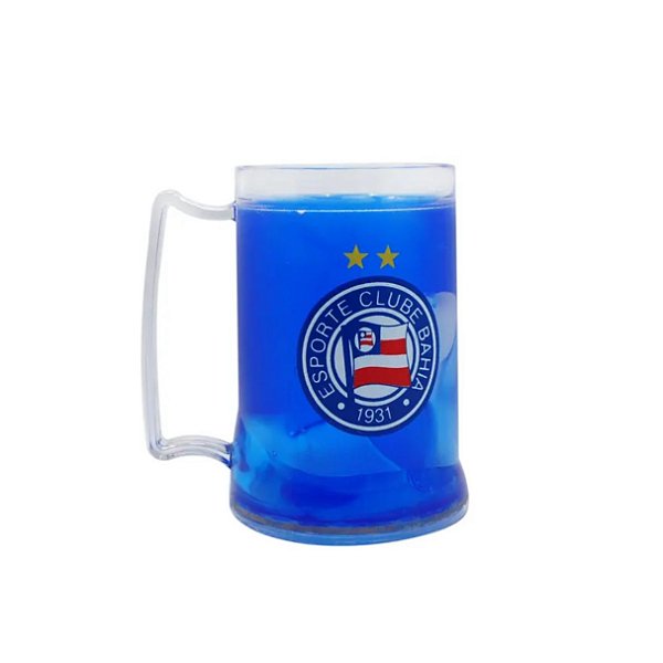 Caneca De Gel Azul Escudo Bahia 1931 Tricolor De Aço 400ml