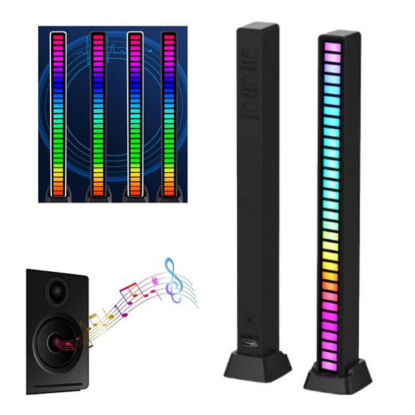Barra Led RGB Sensor De Som Gamer USB Decorativo C/ Suporte