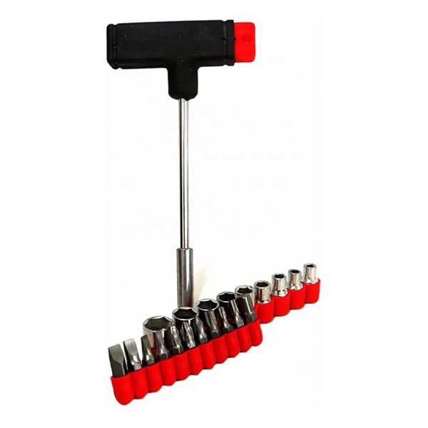 Kit De Ferramenta Chave Tipo T Intercambiáveis C/ 21 peças