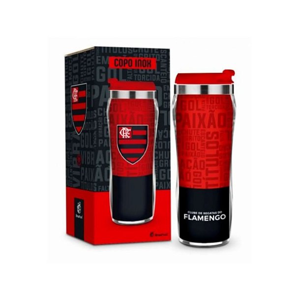 Copo Plástico Inox New Flamengo Títulos C/Tampa