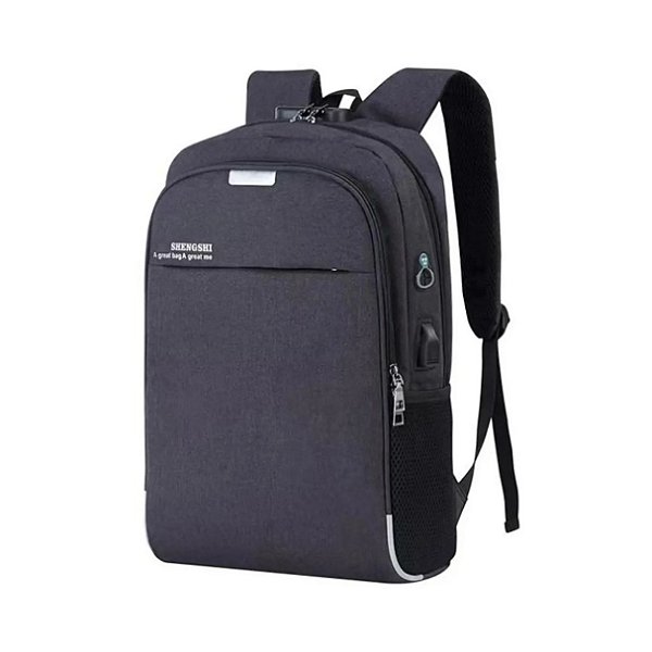 Mochila Notebook Anti-roubo Com Cadeado Entrada Fone E Usb